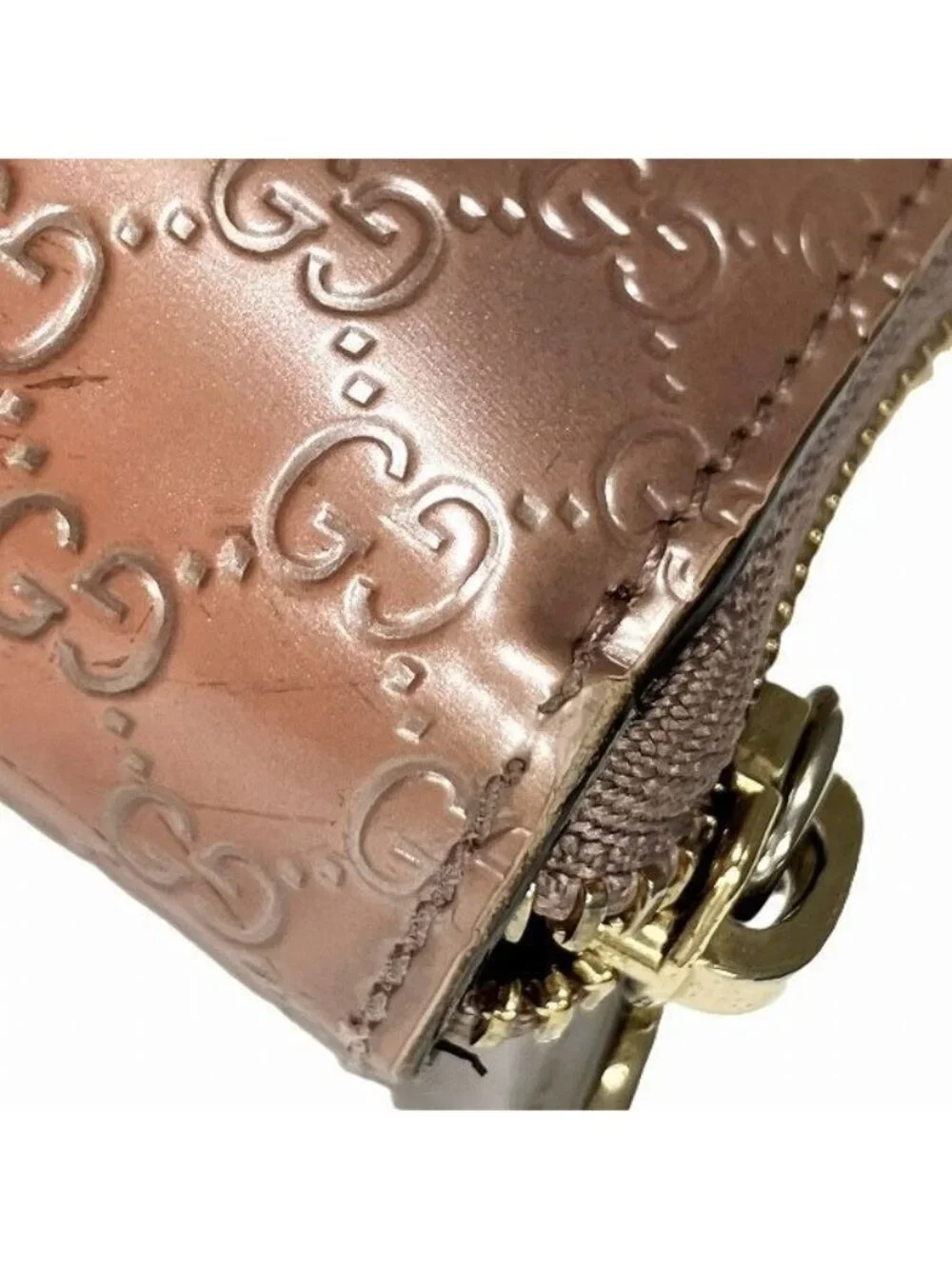 Gucci Micro Guccissima Pink Pearl Enamel Wallet - Picture 8 of 9